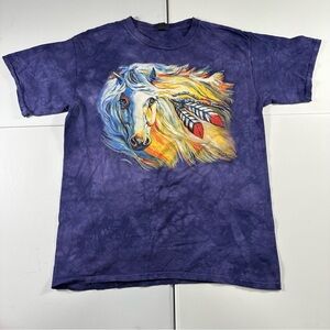 The mountain by liquid blue printed on gildan purple horse equestrian large